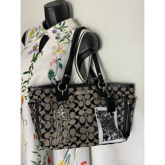 Coach Black Tote Bag Customized W/ embellishments - Picture 8 of 14
